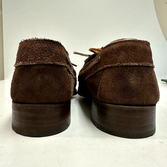 Rancourt & Co x Polo Ralph Lauren Brown Suede Kiltie Moc Loafer Bench Made USA 9 - Picture 6 of 12